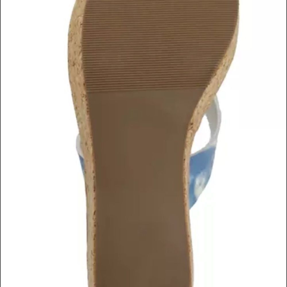 Sugar Sandals Women's Size 8 Blue Tie-Dye Cork Wedge Open-Toe NIB - Picture 6 of 12
